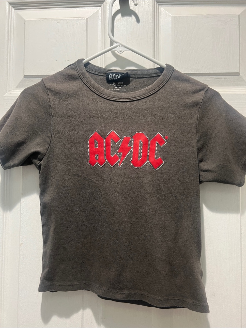 ACDC by Cotton On Brown Short Sleeve Tee with Red Logo - Picture 1 of 7